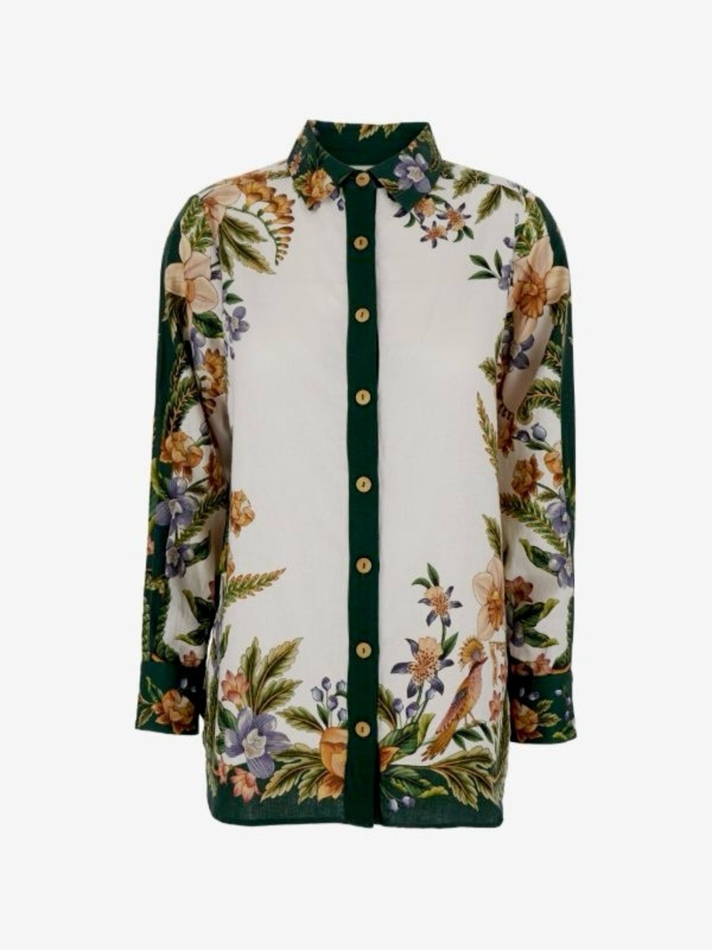 FARM Rio Sand Nature Botanical Linen Blend Buttondown Top Size Large NWT - Picture 3 of 16